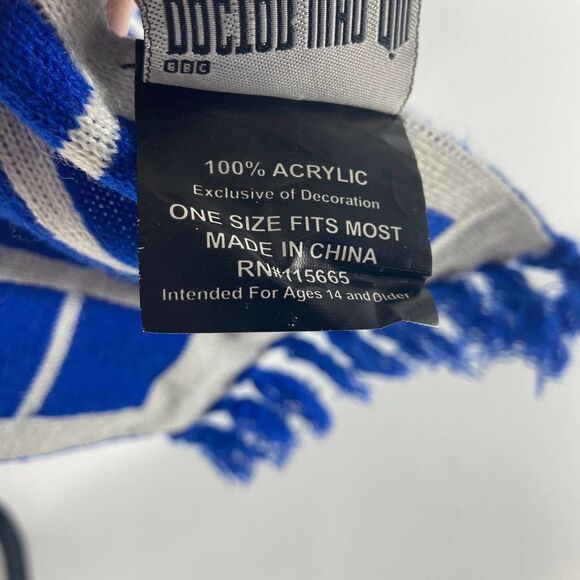Doctor Who Police Box Blue Knit Scarf - Picture 3 of 3
